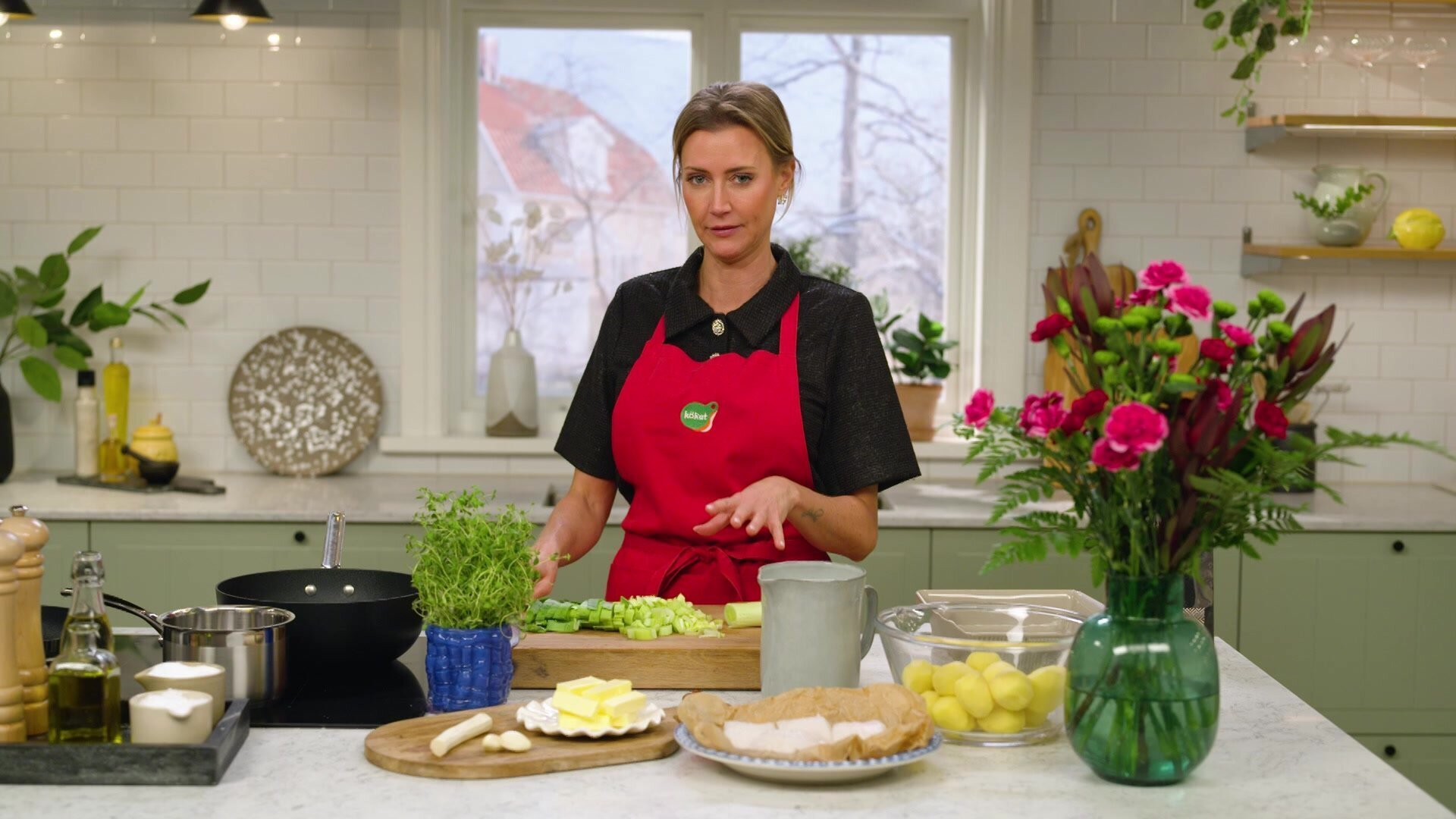 247. Smörstekt torskrygg med pepparrot och potatisgratäng