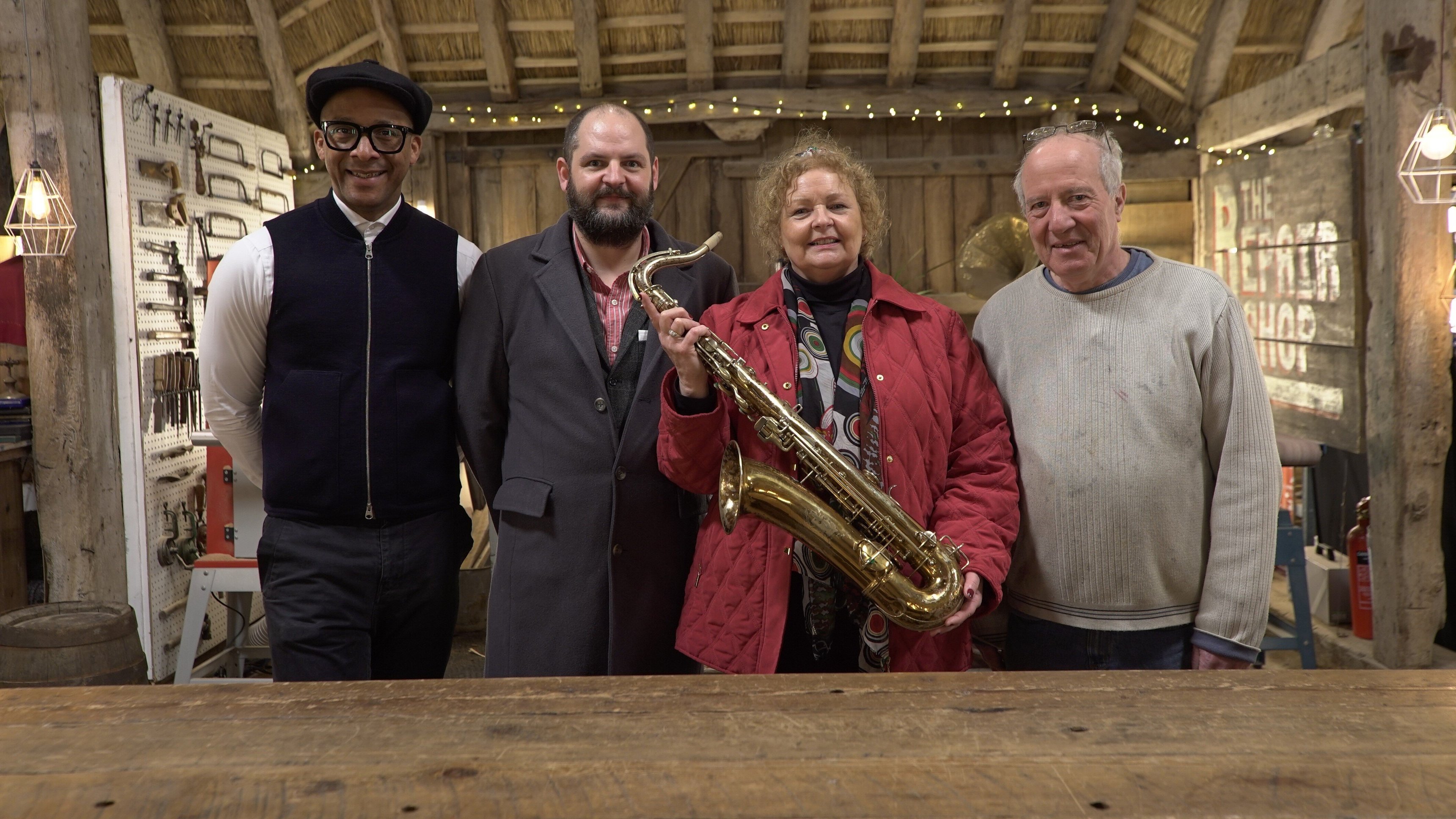32. Saxophone, Brass Kettle, WW1 Mirror