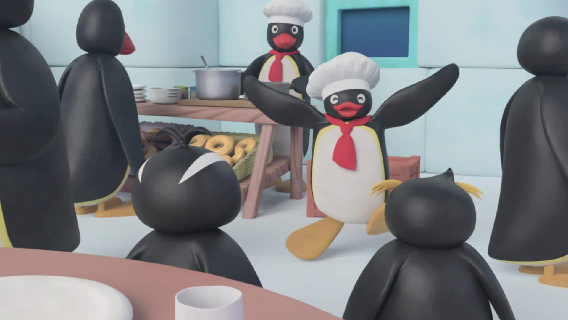6. Pingu levererar mat