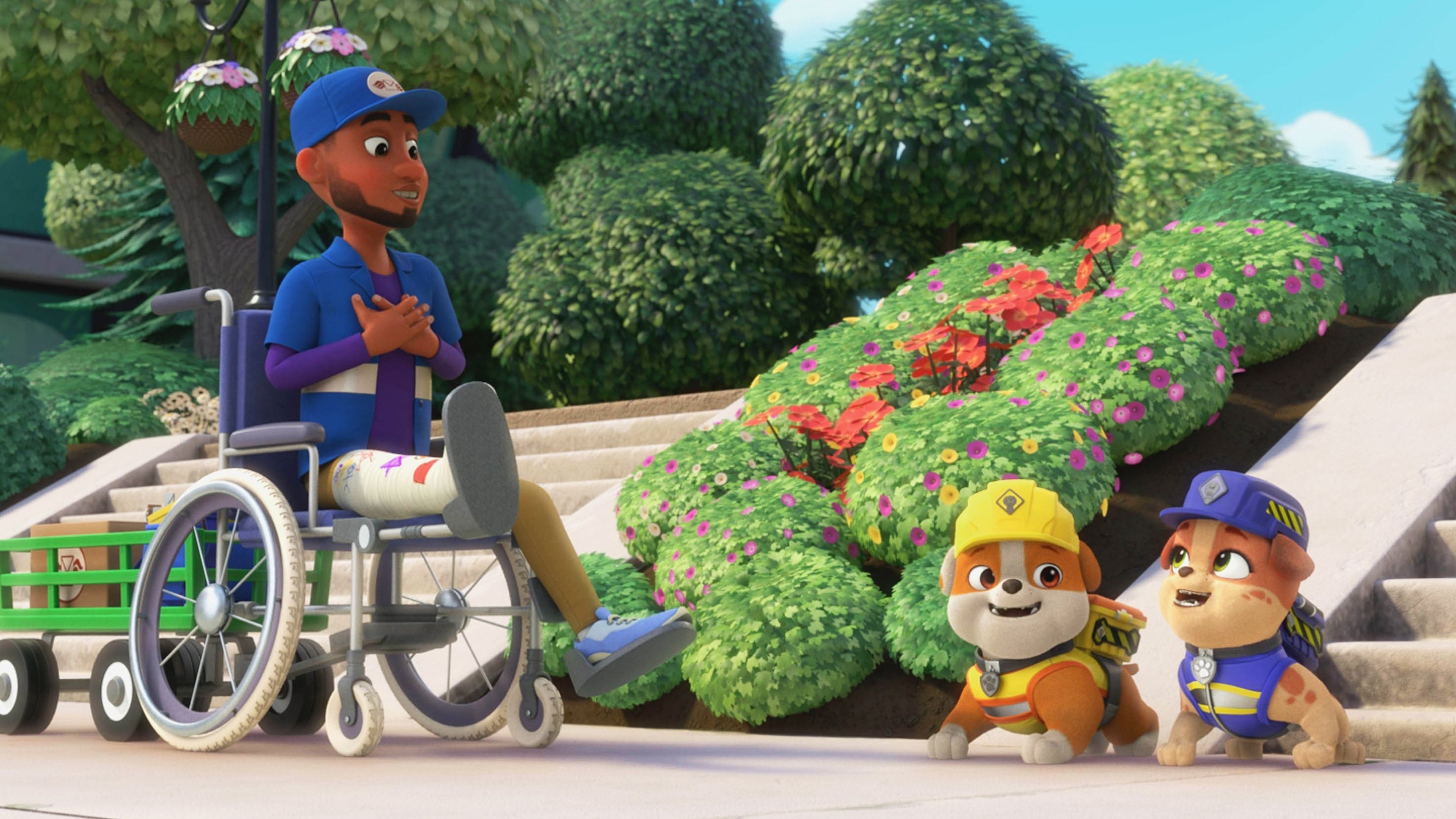 13. Gänget bygger ett dinosauriemuseum; Gänget bygger en rullstolsramp