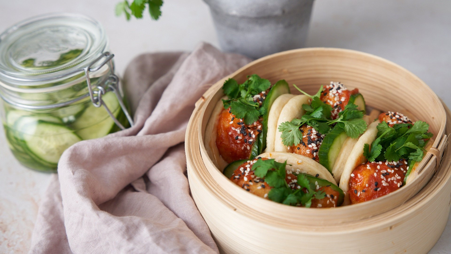 1. Bao buns med friterad blomkål