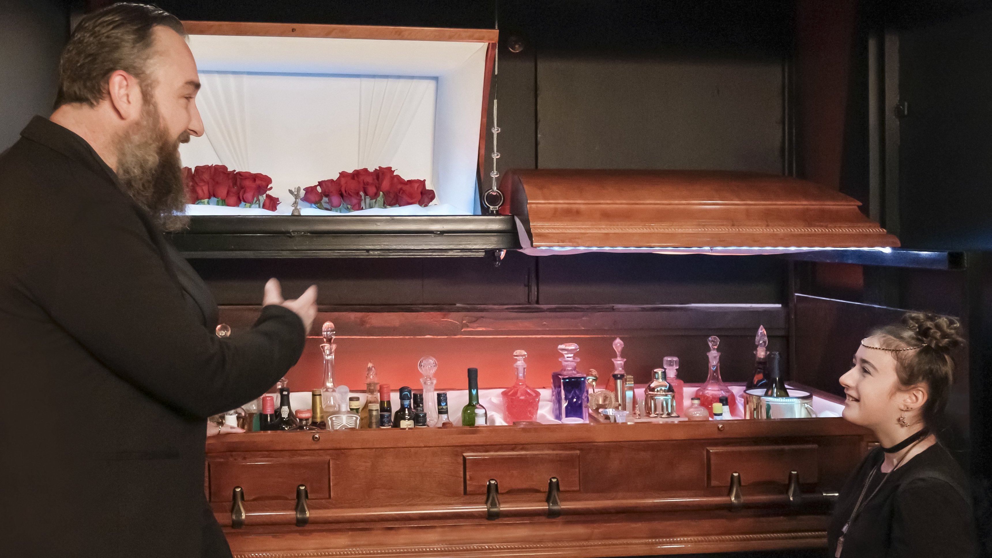 2. Caskets, Spirits and a Spooky Basement Makeover