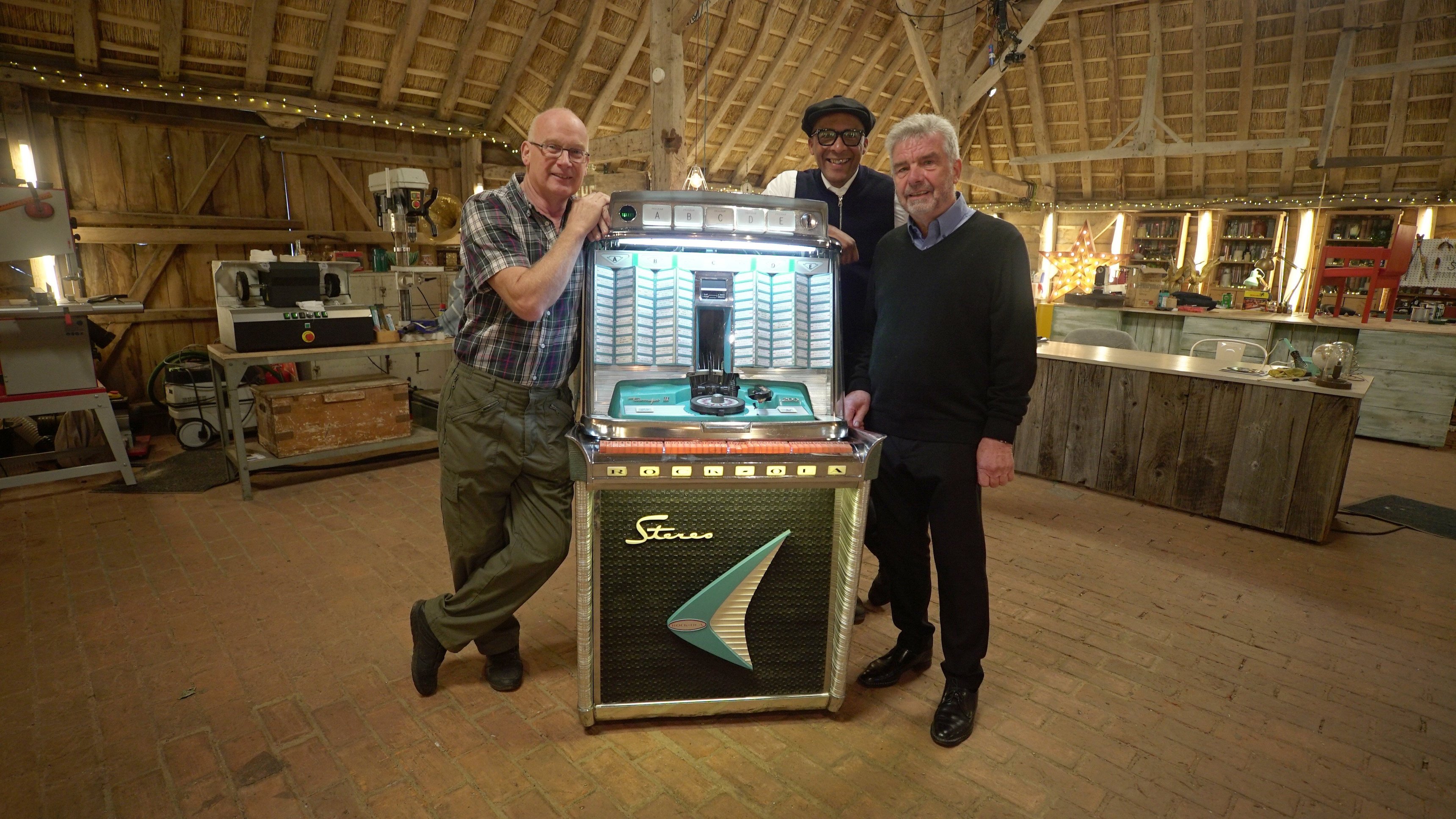 41. Juke Box, Lantern Clock, Lifeboat Compass