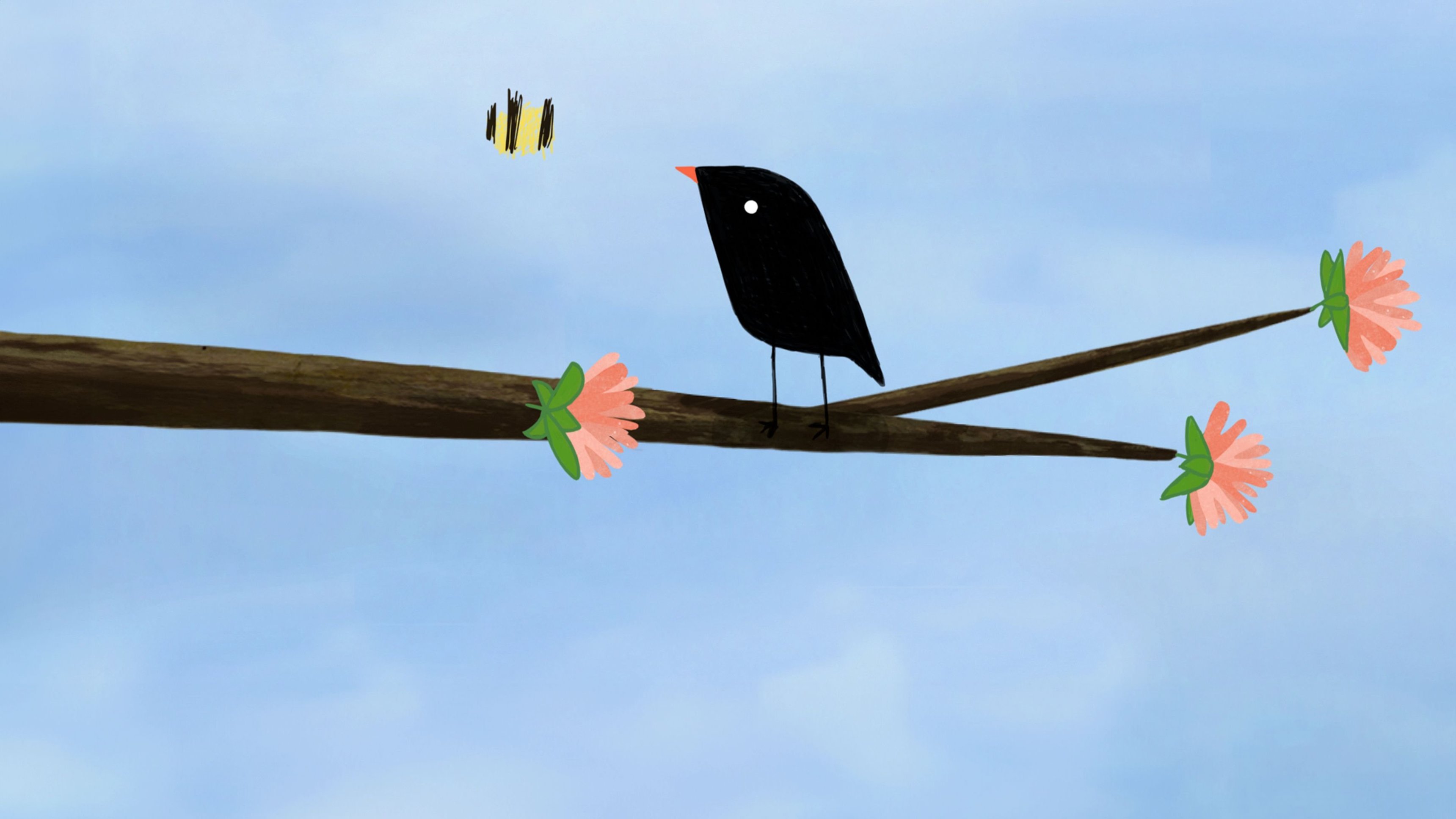 Der kleine Vogel und die Bienen