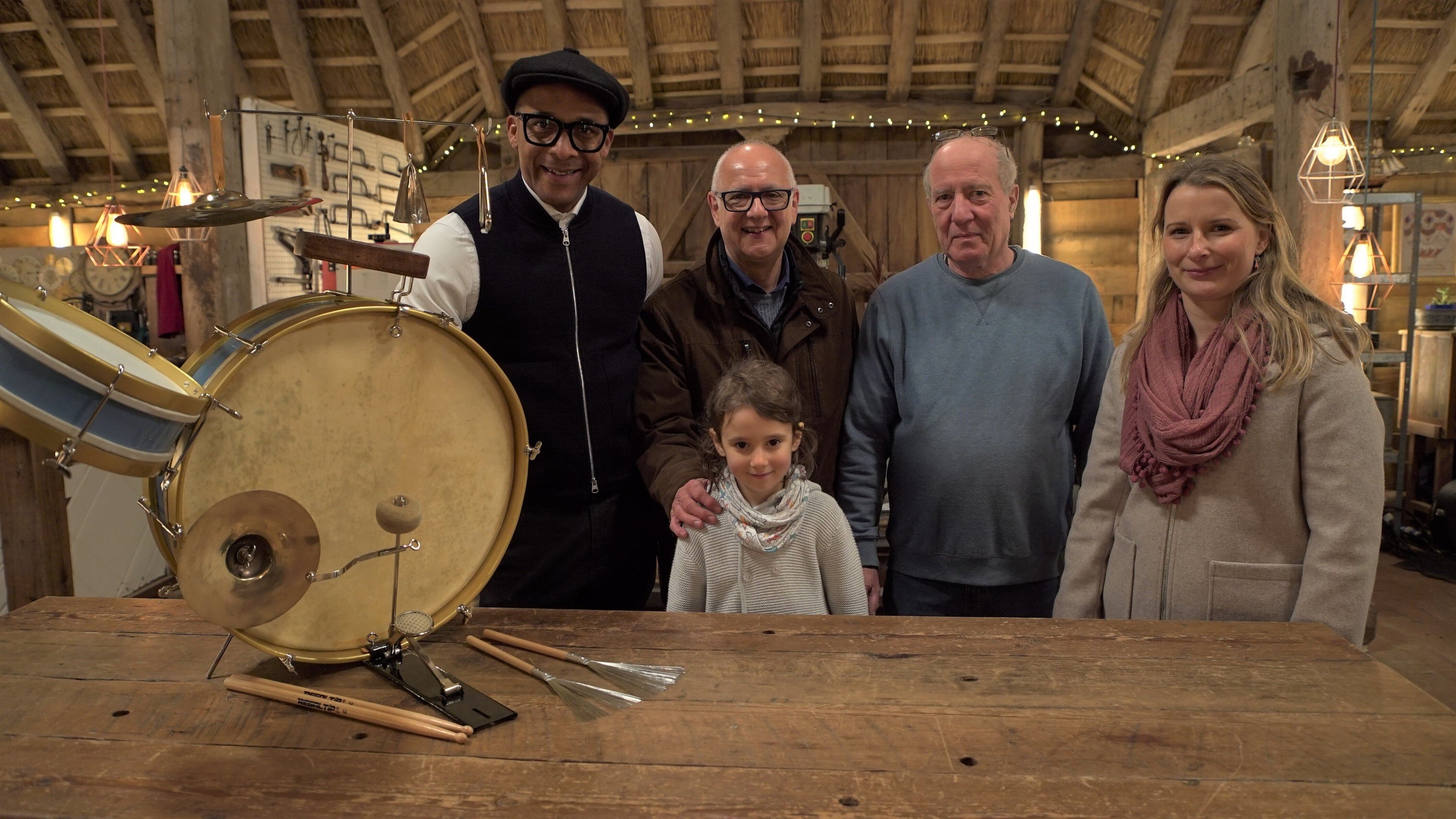 39. Oil Lamp, Fret Saw, Drum Kit