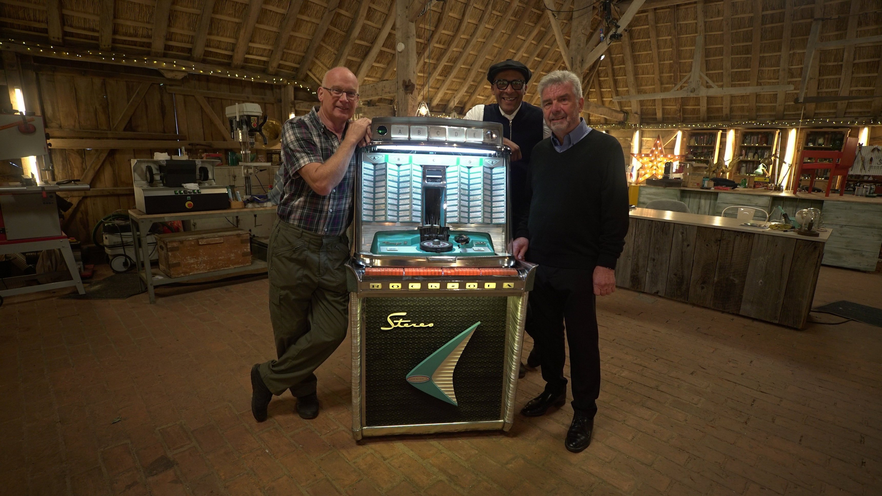41. Juke Box, Lantern Clock, Lifeboat Compass