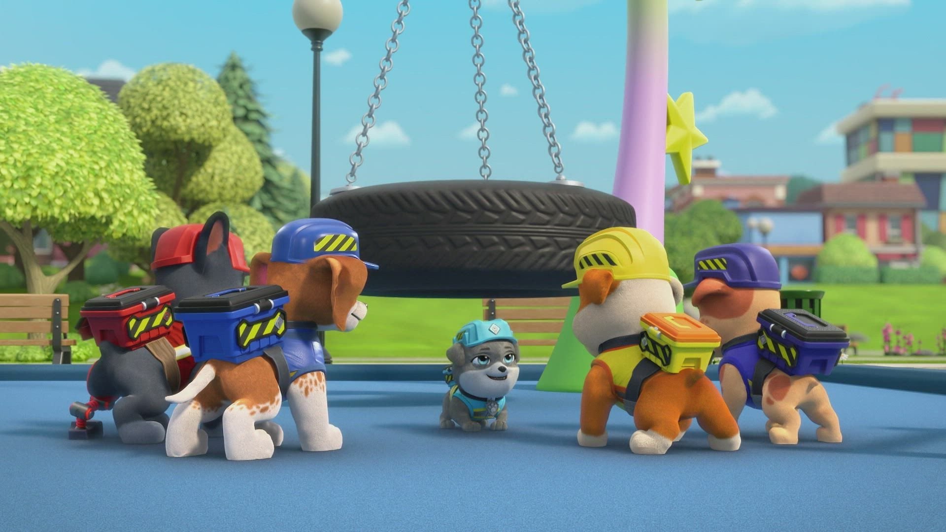 4. Gänget bygger en lekplats / Gänget lagar ett tak