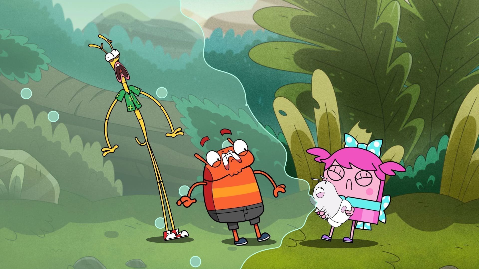 5. Tre insekter och en larv