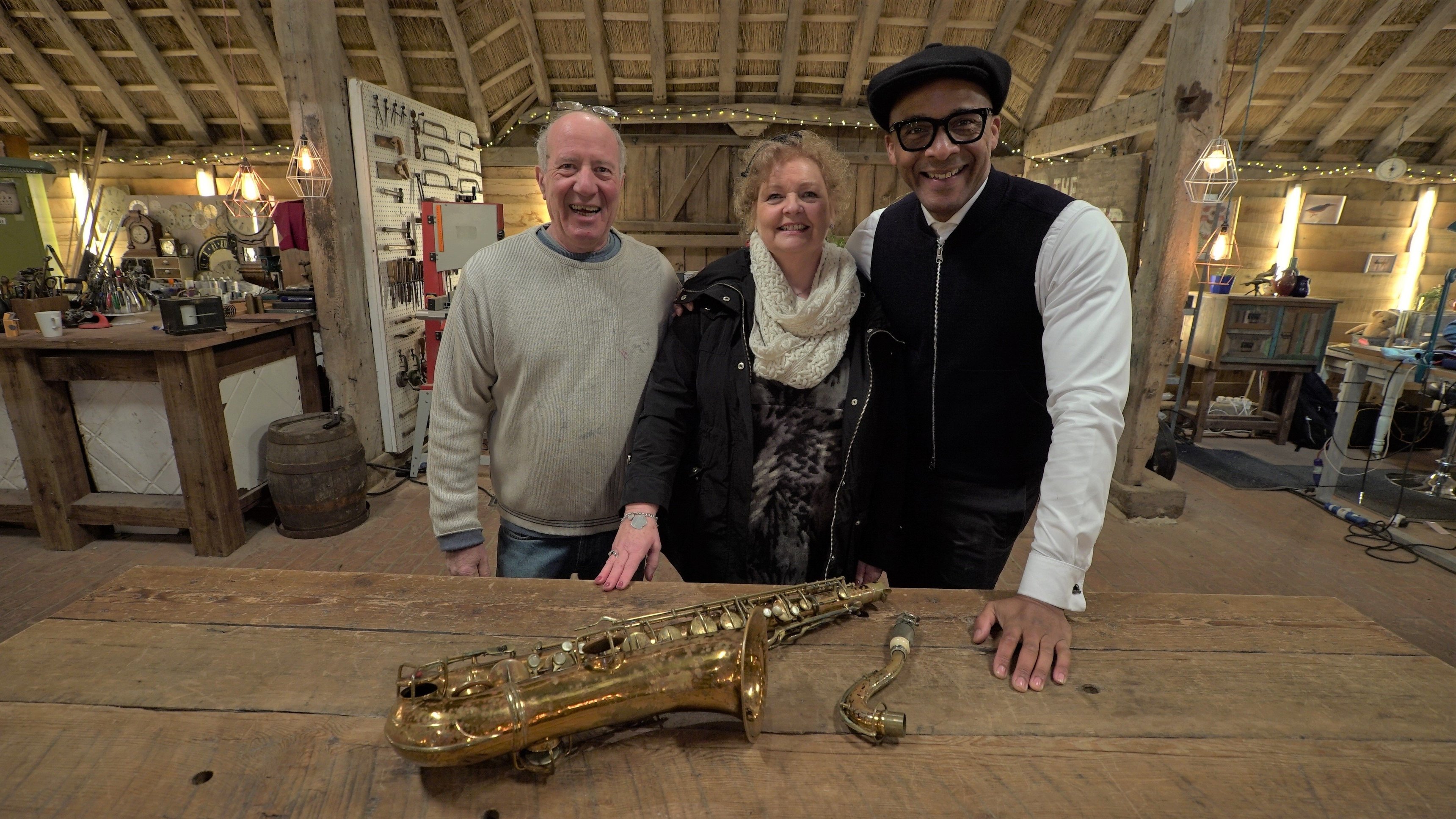 32. Saxophone, Brass Kettle, WW1 Mirror
