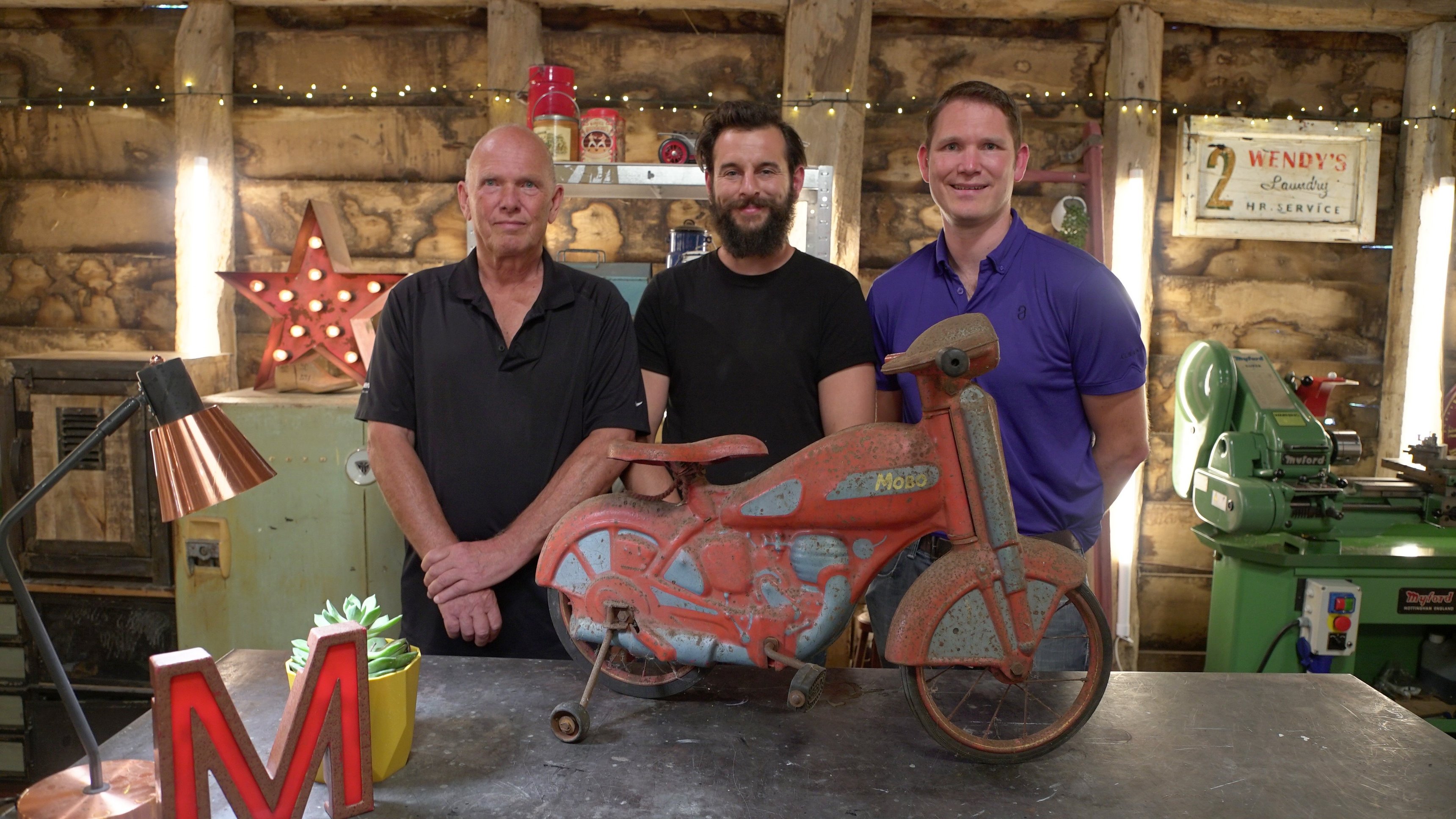 16. Boxing Gloves, Ostrich Egg Cigarette Box and Laurel and Hardy Bike